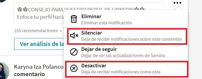 desactivar notificaciones en LinkedIn